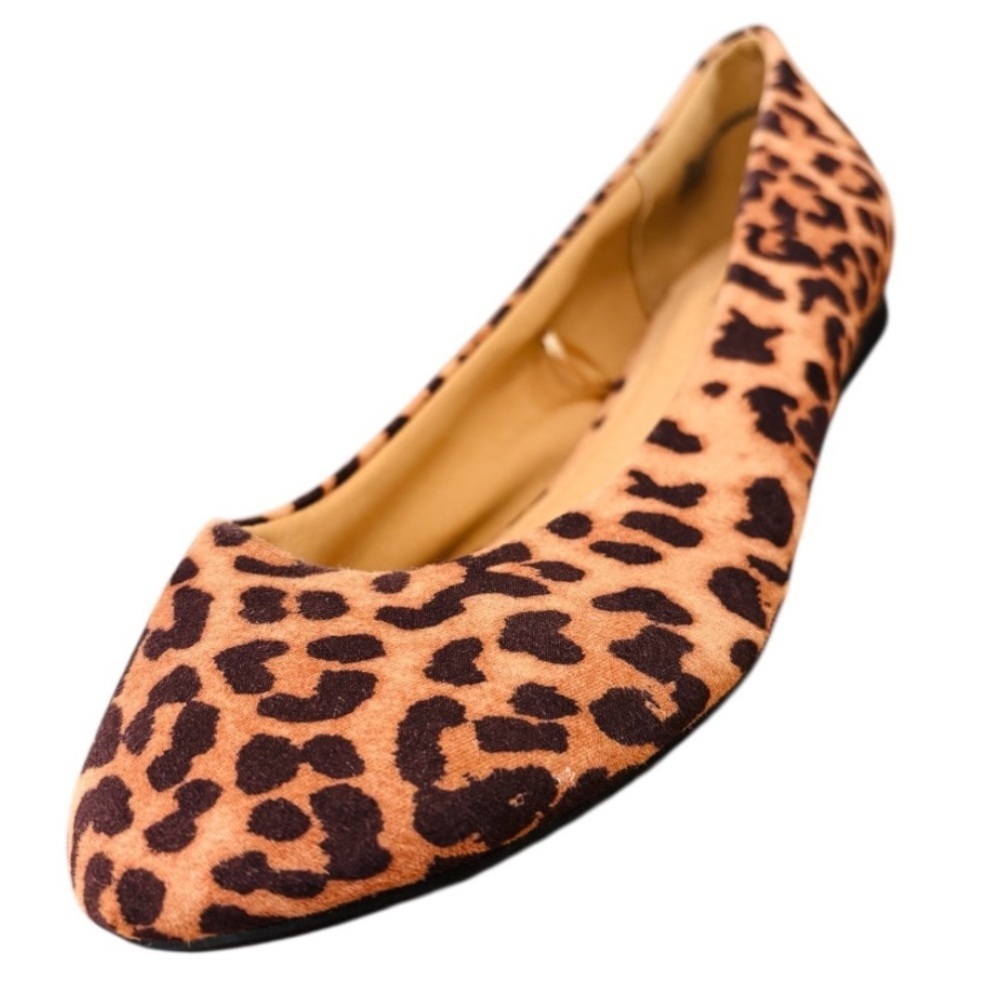 Lane Bryant Women’s Leopard Print Round Toe Ballet Flat Shoes Size 9W